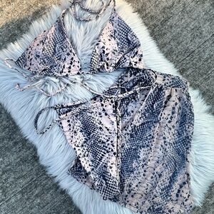 Snake Print Bikini and Cover-Up Set